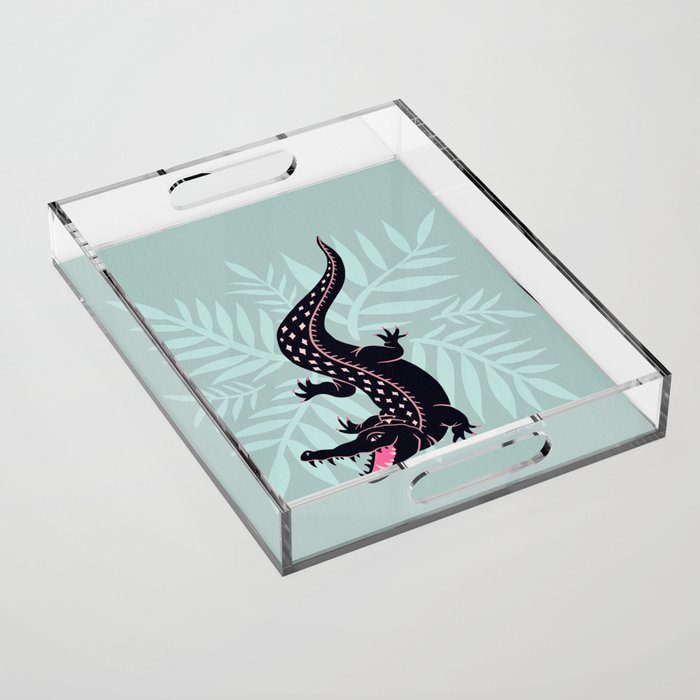 Crocodile - Mint Acrylic Tray Gallery Image 1