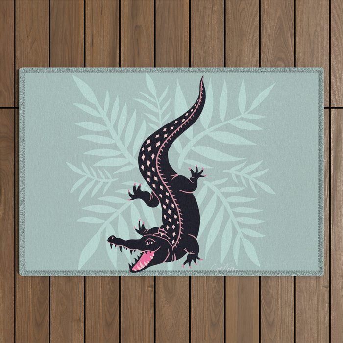 Crocodile - Mint Outdoor Rug Gallery Image 1