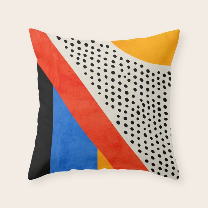 Mid Century Abstract Landscape Throw Pillow Gallery Image 1