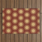 Boho Summer Sun Pattern III Brick Red Outdoor Rug Gallery Image 1