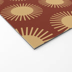 Boho Summer Sun Pattern III Brick Red Welcome Mat Gallery Image 2