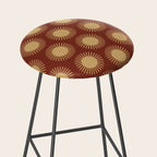 Boho Summer Sun Pattern III Brick Red Stool Gallery Image 2