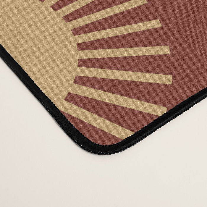 Boho Summer Sun Pattern III Brick Red Desk Mat Gallery Image 4