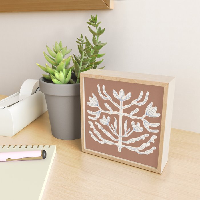 Floral Symmetry  - Inspired by PANTONE 17 1230 Mocha Mousse Mini Art Print Gallery Image 2