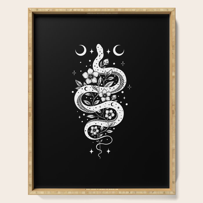 Serpent Spell-White Serving Tray Gallery Image 1