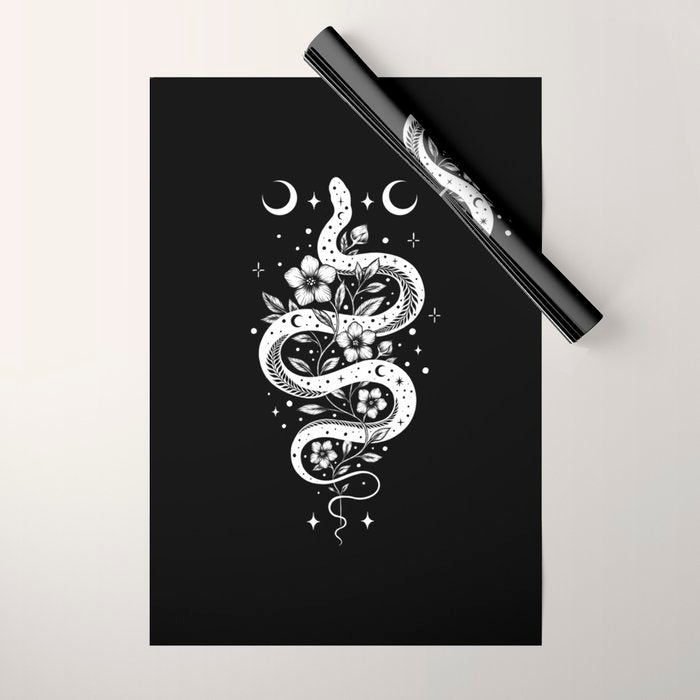 Serpent Spell-White Wrapping Paper Gallery Image 1