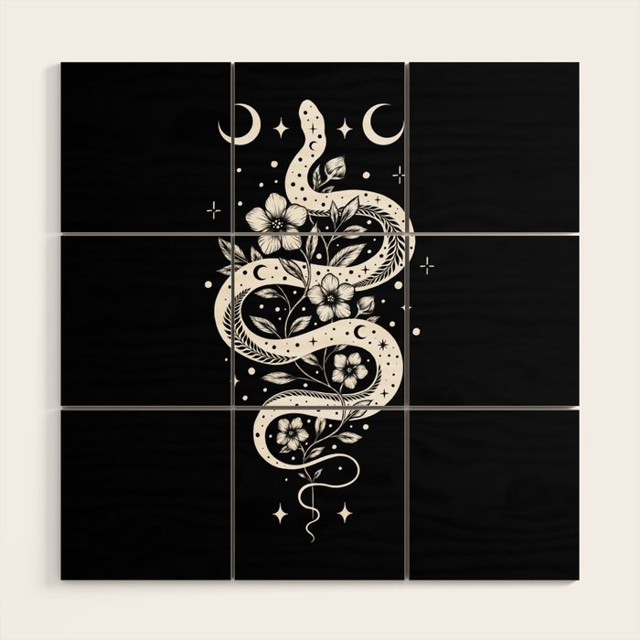 Serpent Spell-White Wood Wall Art Gallery Image 1