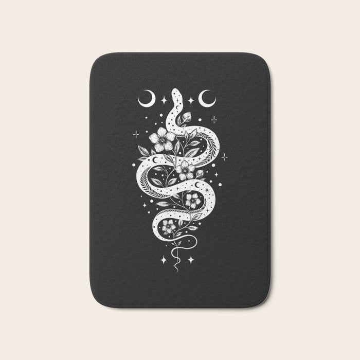 Serpent Spell-White Bath Mat Gallery Image 1