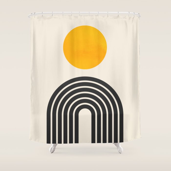 Gold Sun I: Mid-Century Modern Edition Shower Curtain Gallery Image 1