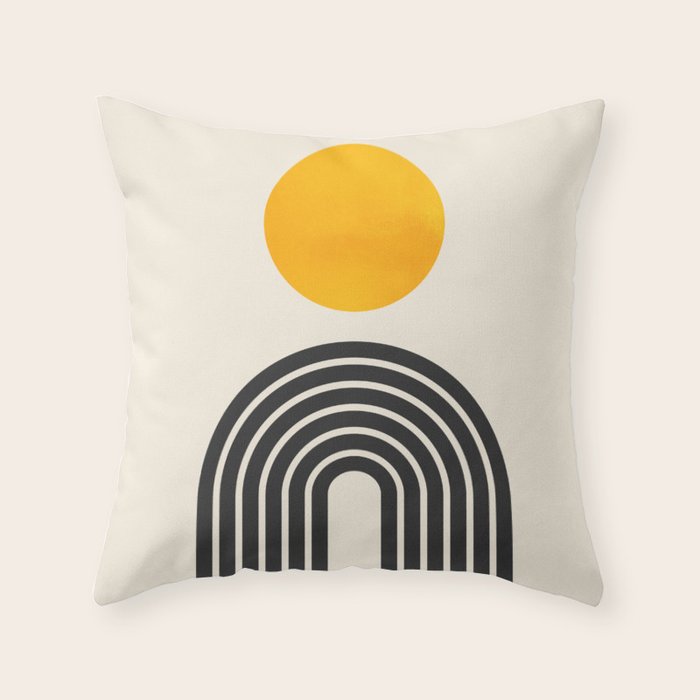 Gold Sun I: Mid-Century Modern Edition Throw Pillow Gallery Image 6