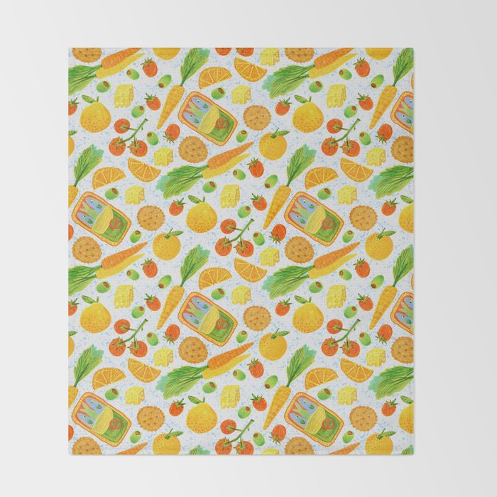 Kitchen Snacks & Apps in Orange & White Throw Blanket Gallery Image 2