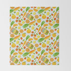 Kitchen Snacks & Apps in Orange & White Throw Blanket Gallery Image 2