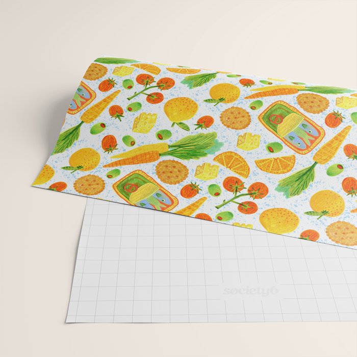 Kitchen Snacks & Apps in Orange & White Wrapping Paper Gallery Image 2