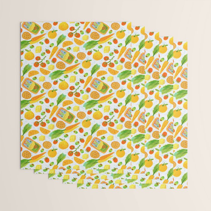 Kitchen Snacks & Apps in Orange & White Wrapping Paper Gallery Image 3