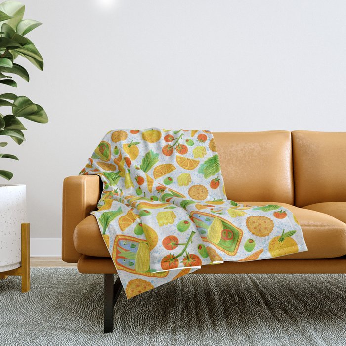 Kitchen Snacks & Apps in Orange & White Throw Blanket Gallery Image 1