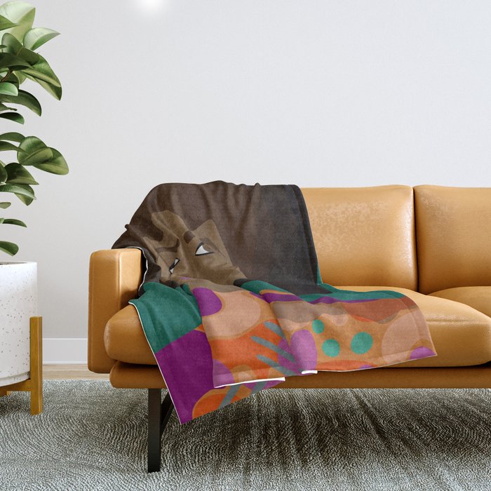 Fro melanin goddess Throw Blanket Gallery Image 1