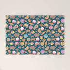 Mexican Sweet Bakery Frenzy // turquoise background // pastel colors pan dulce Welcome Mat Gallery Image 1