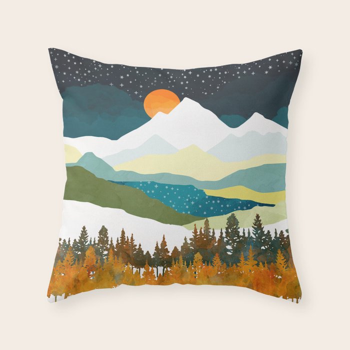 Winters Night Throw Pillow Gallery Image 6
