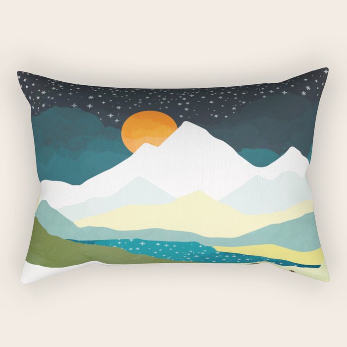 Winters Night Rectangular Pillow Gallery Image 1
