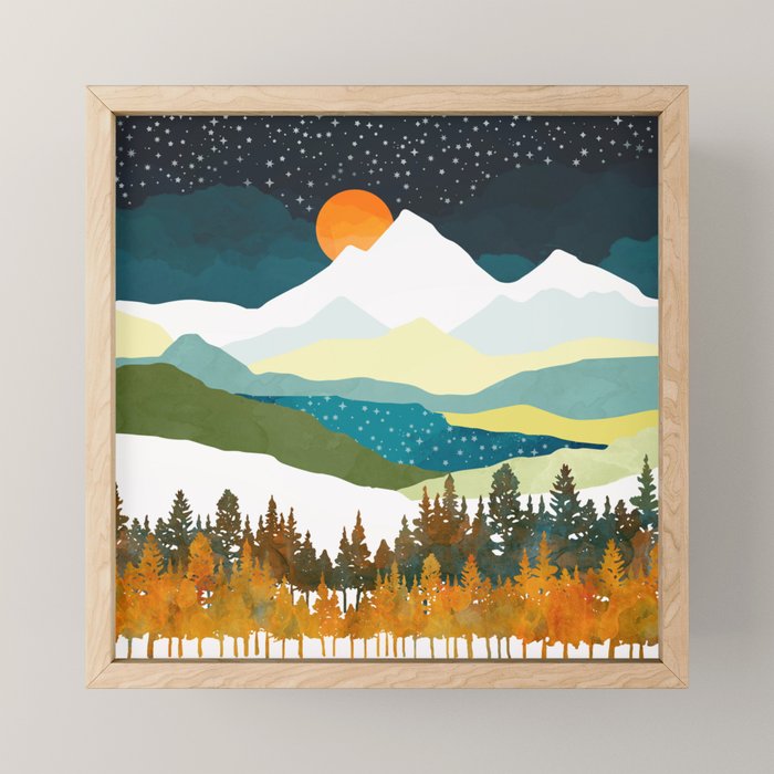 Winters Night Mini Art Print Gallery Image 1