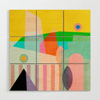 modern abstraction shapes Wood Wall Art Gallery Image 1