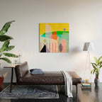 modern abstraction shapes Wood Wall Art Gallery Image 2
