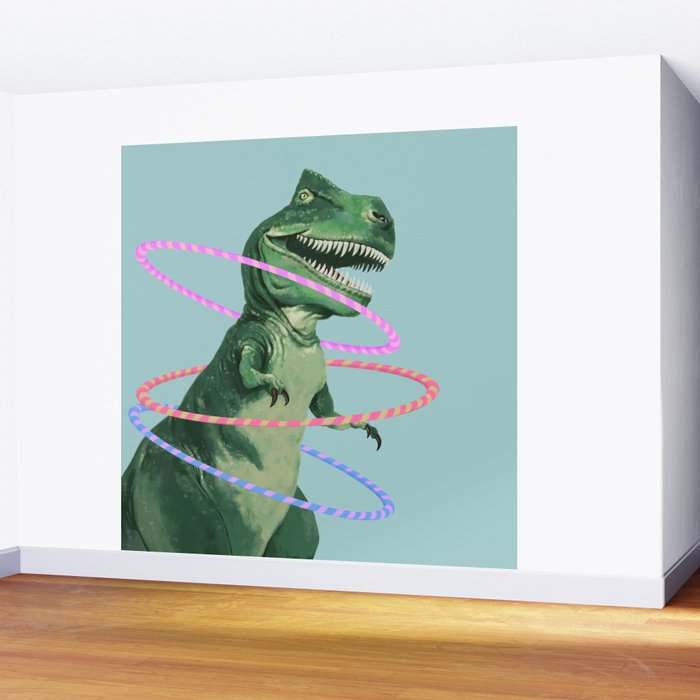 T-Rex the Hula Dancer in Green Wall Mural Gallery Image 2