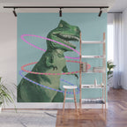 T-Rex the Hula Dancer in Green Wall Mural Gallery Image 1
