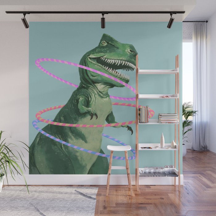 T-Rex the Hula Dancer in Green Wall Mural Gallery Image 1