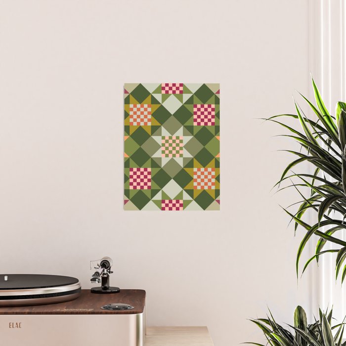 Checkerboard Quilt - Fall Colors Poster Gallery Image 2