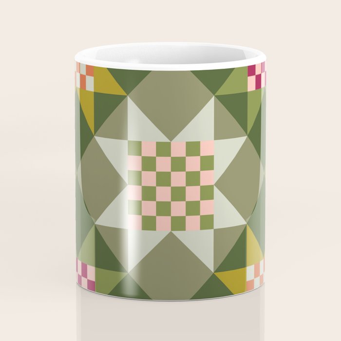 Checkerboard Quilt - Fall Colors Coffee Mug Gallery Image 4