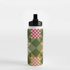 Checkerboard Quilt - Fall Colors Water Bottle Gallery Image 2