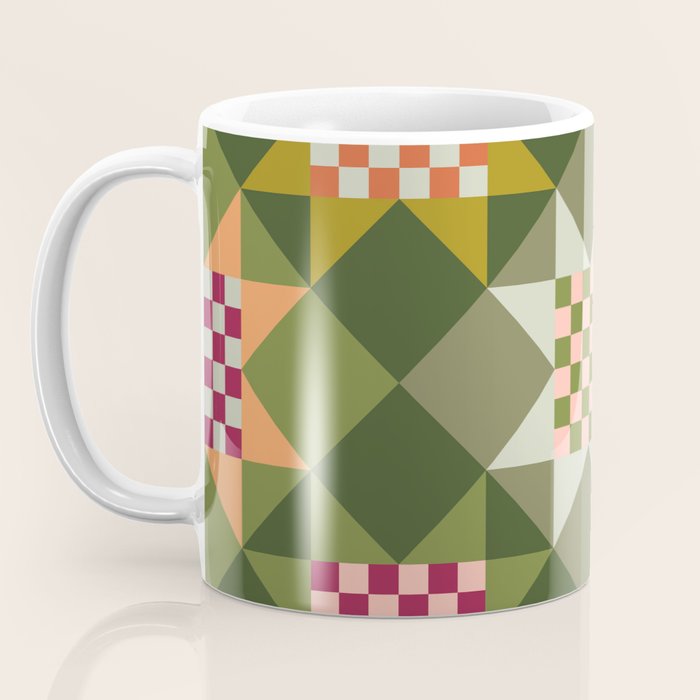 Checkerboard Quilt - Fall Colors Coffee Mug Gallery Image 3