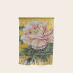 Chinoiserie Peach Blooming Peony Gold Leaf Art Painting Wall Hanging Gallery Image 1