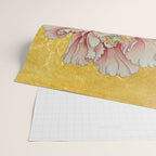 Chinoiserie Peach Blooming Peony Gold Leaf Art Painting Wrapping Paper Gallery Image 2
