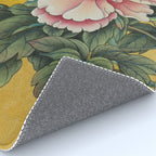 Chinoiserie Peach Blooming Peony Gold Leaf Art Painting Rug Gallery Image 4