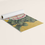 Chinoiserie Peach Blooming Peony Gold Leaf Art Painting Yoga Mat Gallery Image 2