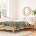 Chinoiserie Peach Blooming Peony Gold Leaf Art Painting Duvet Cover Gallery Image 2