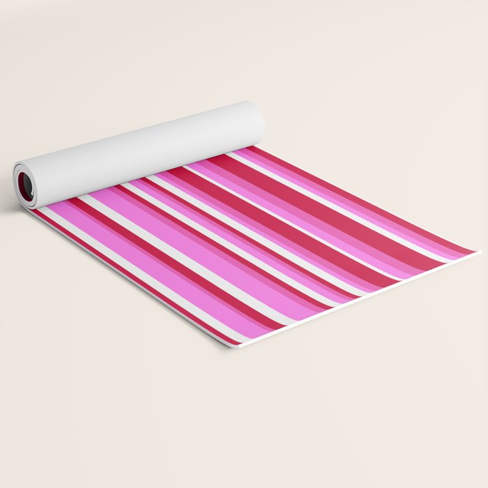 Classic Stripes XVII - Y2K Pink and Red Yoga Mat Gallery Image 2