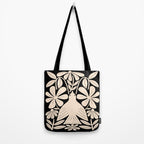 Freedom - Bird and Flower - Black and White  Tote Bag Gallery Image 2