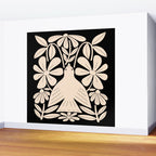 Freedom - Bird and Flower - Black and White  Wall Mural Gallery Image 2