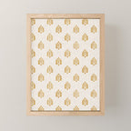 block print palm in golden on natural Mini Art Print Gallery Image 1