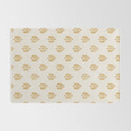 block print palm in golden on natural Rug Gallery Image 2