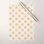 block print palm in golden on natural Wrapping Paper Gallery Image 1