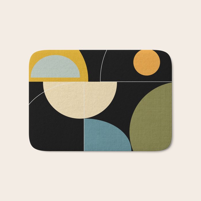 mid century geometric winter 2 Bath Mat Gallery Image 1