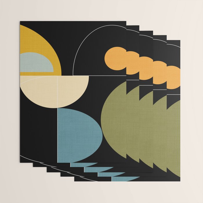 mid century geometric winter 2 Wrapping Paper Gallery Image 3