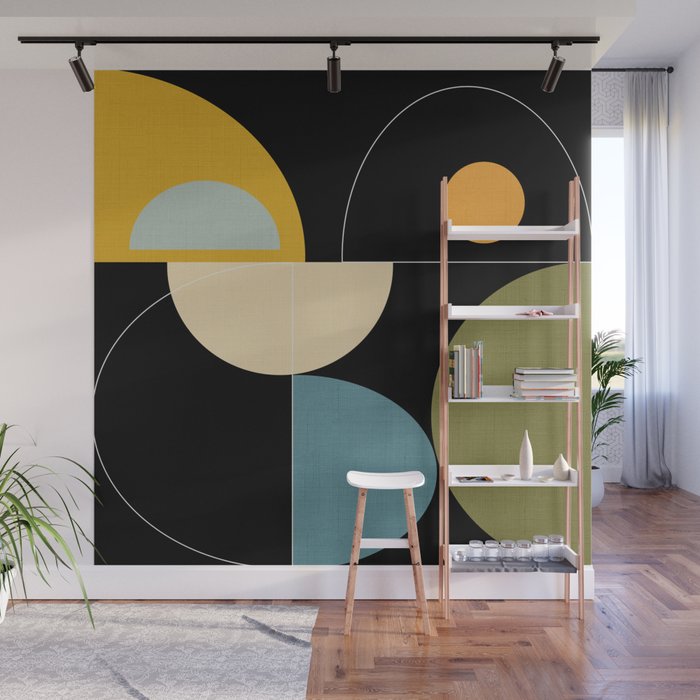 mid century geometric winter 2 Wall Mural Gallery Image 1
