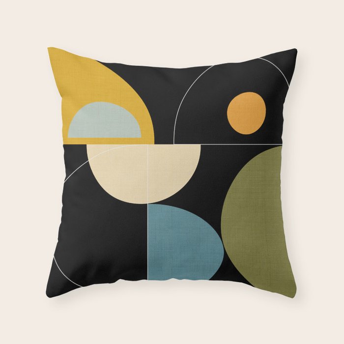 mid century geometric winter 2 Throw Pillow Gallery Image 1