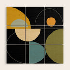 mid century geometric winter 2 Wood Wall Art Gallery Image 1