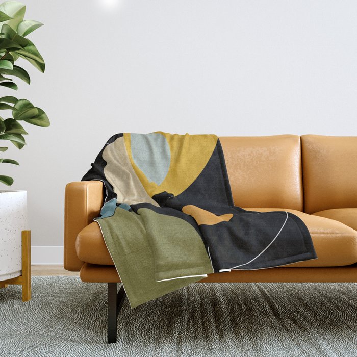 mid century geometric winter 2 Throw Blanket Gallery Image 1
